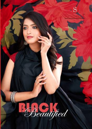 BLACK BEAUTIFIED BY SUSHMA CRAPE SAREE MANUFACTURER IN INDIA
